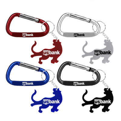 Leopard Shape Bottle Opener Key Chain & 7 Cm Carabiner