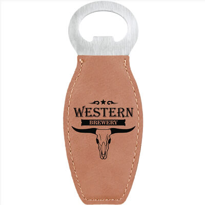 Light Brown Leatherette Bottle Opener