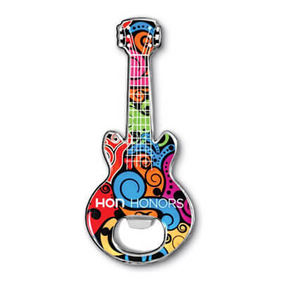 Magnet Back Bottle Opener Stock Guitar - 4 Color Process