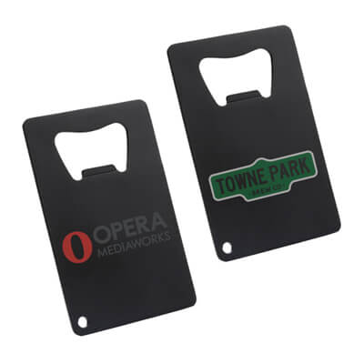 Matte Black Powder Coated Credit Card Bottle Opener