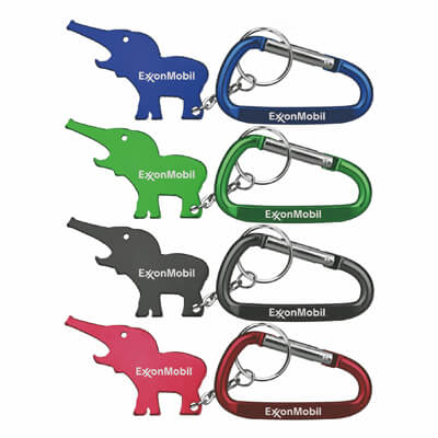 Metal Elephant Shape Bottle Opener Key Holder & 7 Cm Carabiner