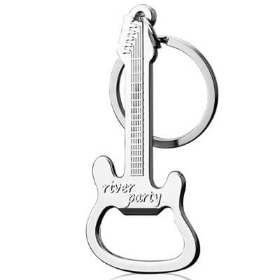 Metal Guitar Bottle Opener Keychain