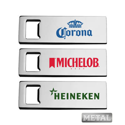 Metal Sleek Beer Bottle Opener - Full Color