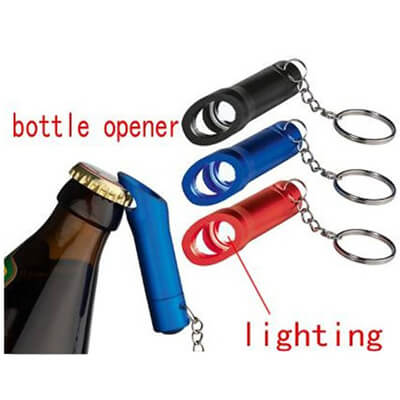 Multi Function 3 LED Flashlight Bottle Opener Keychain