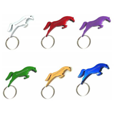 Mustang Shaped Bottle Opener Keychain