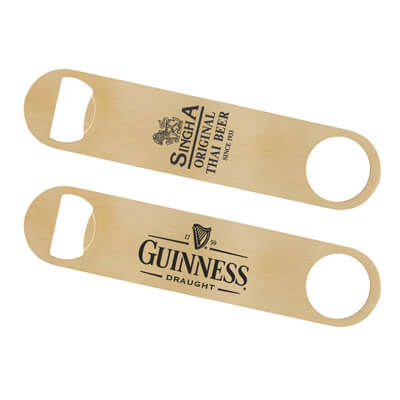 Paddle Style Brushed Gold Bottle Opener