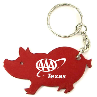 Pig Aluminum Bottle Opener with Key Chain