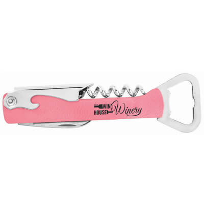 Pink Leatherette Bottle Opener