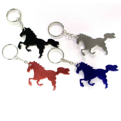 Pony shape aluminum keychain