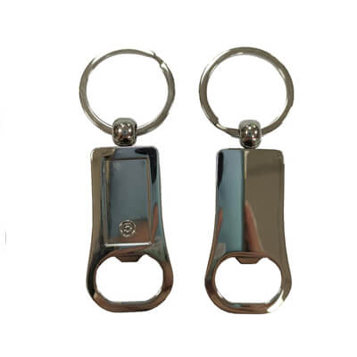 Rectangular Metal Bottle Opener Keyring