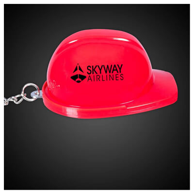 Red Plastic Construction Hat Bottle Opener Key Chain