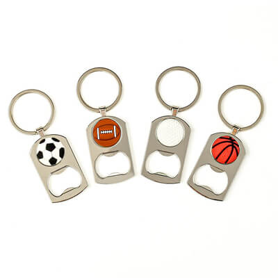 Sports Ball Bottle Opener Keychain