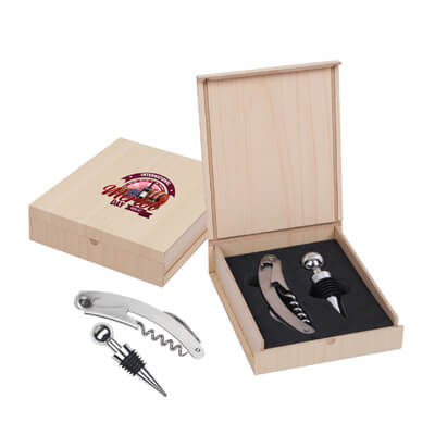 Stainless Wine Opener and Stopper, Light Case Set