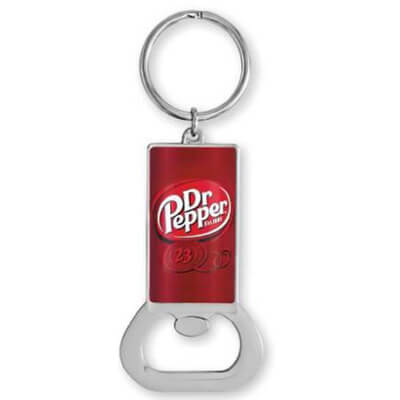 Stock Rectangle Shaped Bottle Opener & Key Tag