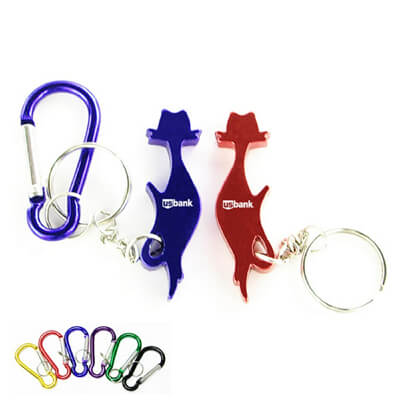 Stylish Cat _ Kitten Shape Aluminum Bottle Opener & Carabiner