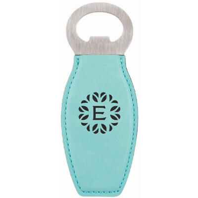 Teal Leatherette Bottle Opener