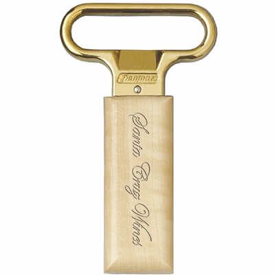 Two-Prong Brass Plated Cork Extractor Birch Sheath