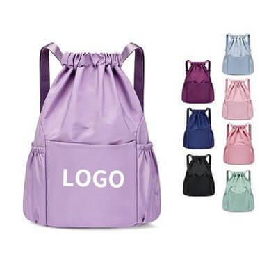 Waterproof Basketball Drawstring Backpack with Mesh Pocket