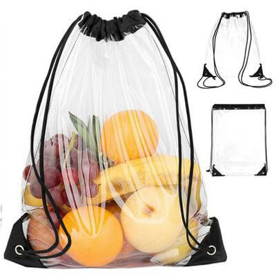 Waterproof Clear Plastic Drawstring Backpack