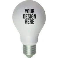 Promotional Light Bulb Stress Balls Lime Green, White, and Yellow