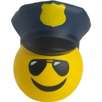 Imprinted Police Officer Emoji Hat Stress Relievers