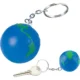 Imprinted Globe Stress Reliever Key Chains